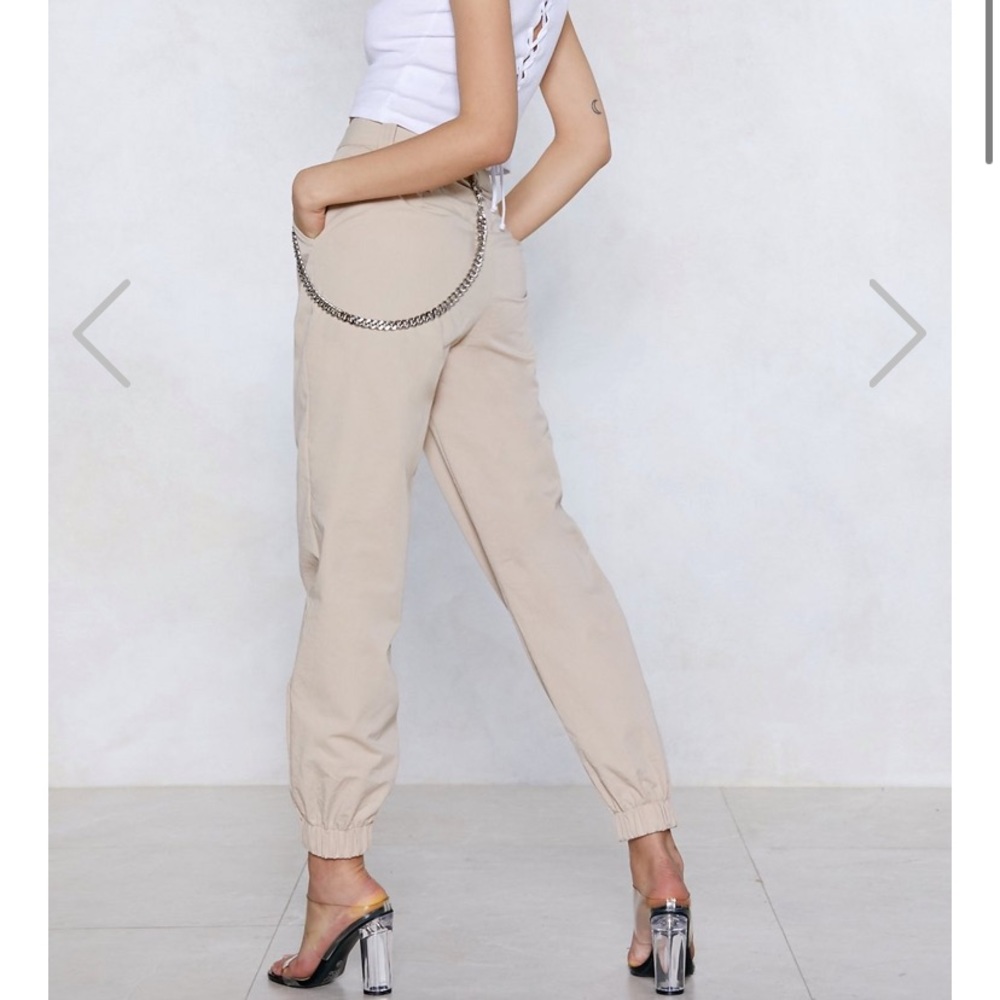 NWT NastyGal Cargo Khaki Pants light tan